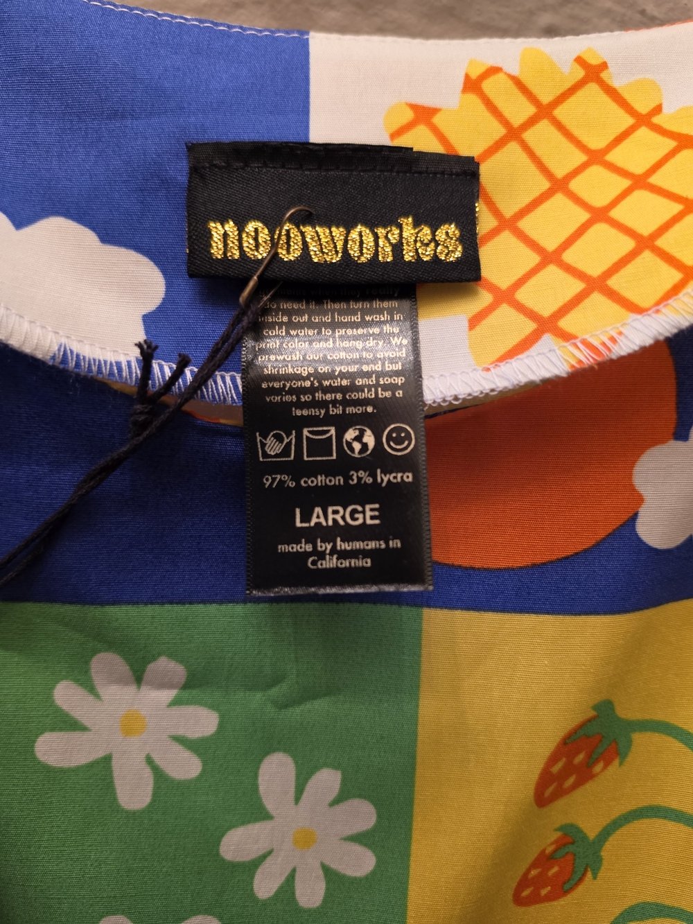 NWT Nooworks Frida Dress Ève Gentilhomme Colorful Patchwork Cotton Large - Picture 6 of 16
